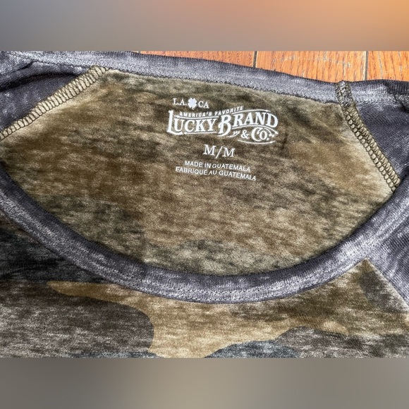 Lucky Brand Camo Raglan Sleeve Blouse - Picture 5 of 11